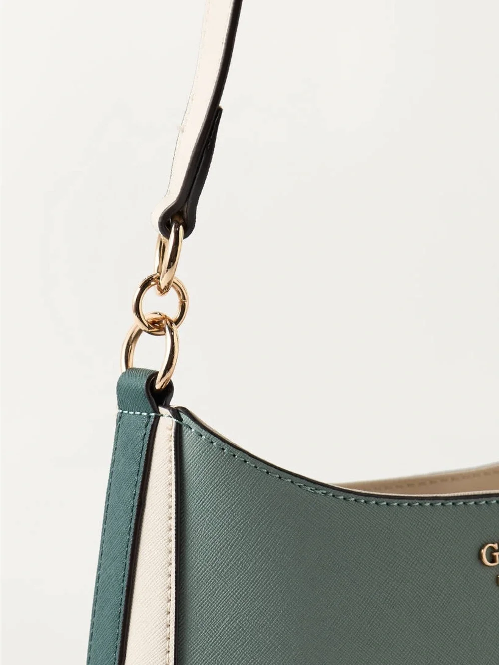 Guess Sage Green Colorblock Shoulder Bag w/ Coin Pouch Gold Hardware EUC